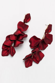 Rote Blütenblatt Ohrringe