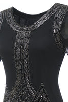 Laden Sie das Bild in den Galerie-Viewer, Luxuriöses Pailletten-Perlen-Fransenkleid aus den 1920er Jahren