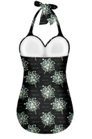 Laden Sie das Bild in den Galerie-Viewer, Schwarzer Einteiliger Neckholder Badeanzug