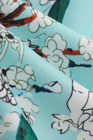 Laden Sie das Bild in den Galerie-Viewer, Hellblaues V-Ausschnitt 1950er Jahre Vintage Kleid