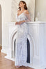Laden Sie das Bild in den Galerie-Viewer, Glitzer Meerjungfrau Weißes Pailletten Ballkleid