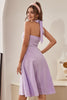 Laden Sie das Bild in den Galerie-Viewer, Halter Lavendel Karo Vintage Kleid