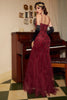 Laden Sie das Bild in den Galerie-Viewer, Pailletten V-Ausschnitt Langes Kleid aus den 1920er Jahren