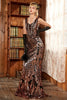 Laden Sie das Bild in den Galerie-Viewer, Meerjungfrau dunkelgold formelles Kleid aus den 1920er Jahren