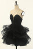 Laden Sie das Bild in den Galerie-Viewer, Trägerloses Tüll Little Black Kleid