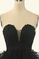 Laden Sie das Bild in den Galerie-Viewer, Trägerloses Tüll Little Black Kleid