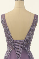 Laden Sie das Bild in den Galerie-Viewer, Tüll Lila A-Linie Ballkleid