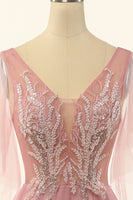 Laden Sie das Bild in den Galerie-Viewer, Blush Strasssteinen Tüll A-Linie Ballkleid