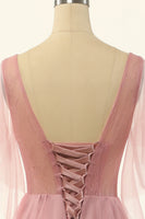 Laden Sie das Bild in den Galerie-Viewer, Blush Strasssteinen Tüll A-Linie Ballkleid