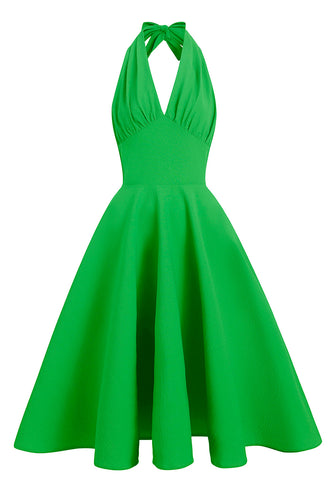 Grünes Pin Up Vintage Kleid aus den 1950er Jahren