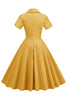 Laden Sie das Bild in den Galerie-Viewer, Streifen Vintage 1950er Jahre Kleid mit kurzen Ärmeln