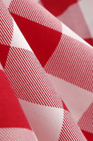 Laden Sie das Bild in den Galerie-Viewer, Rot kariertes Neckholder 1950er Jahre Swing Kleid