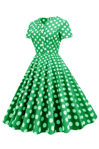 Polka Dots Swing Kleid aus den 1950er Jahren