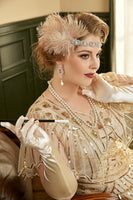 Laden Sie das Bild in den Galerie-Viewer, Champagner Drop Ohrringe Halskette 1920er Jahre Party Zubehör Set