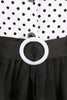 Laden Sie das Bild in den Galerie-Viewer, Schwarz-Weiß Polka Dots Vintage Kleid aus den 1950er Jahren