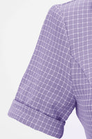 Laden Sie das Bild in den Galerie-Viewer, Blush Plaid Swing 1950er Jahre Kleid mit kurzen Ärmeln