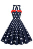 Laden Sie das Bild in den Galerie-Viewer, Retro Style Halfter Marine Vintage Kleid