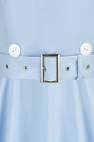 Laden Sie das Bild in den Galerie-Viewer, Schwarzes Swing kleid aus den 1950er Jahren mit Gürtel