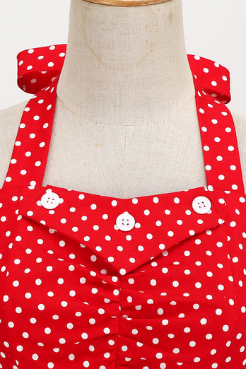 Retro Style Neckholder Rotes Polka Dots 1950er Kleid