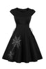 Laden Sie das Bild in den Galerie-Viewer, Schwarzes Schnür-Vintage Halloween Kleid