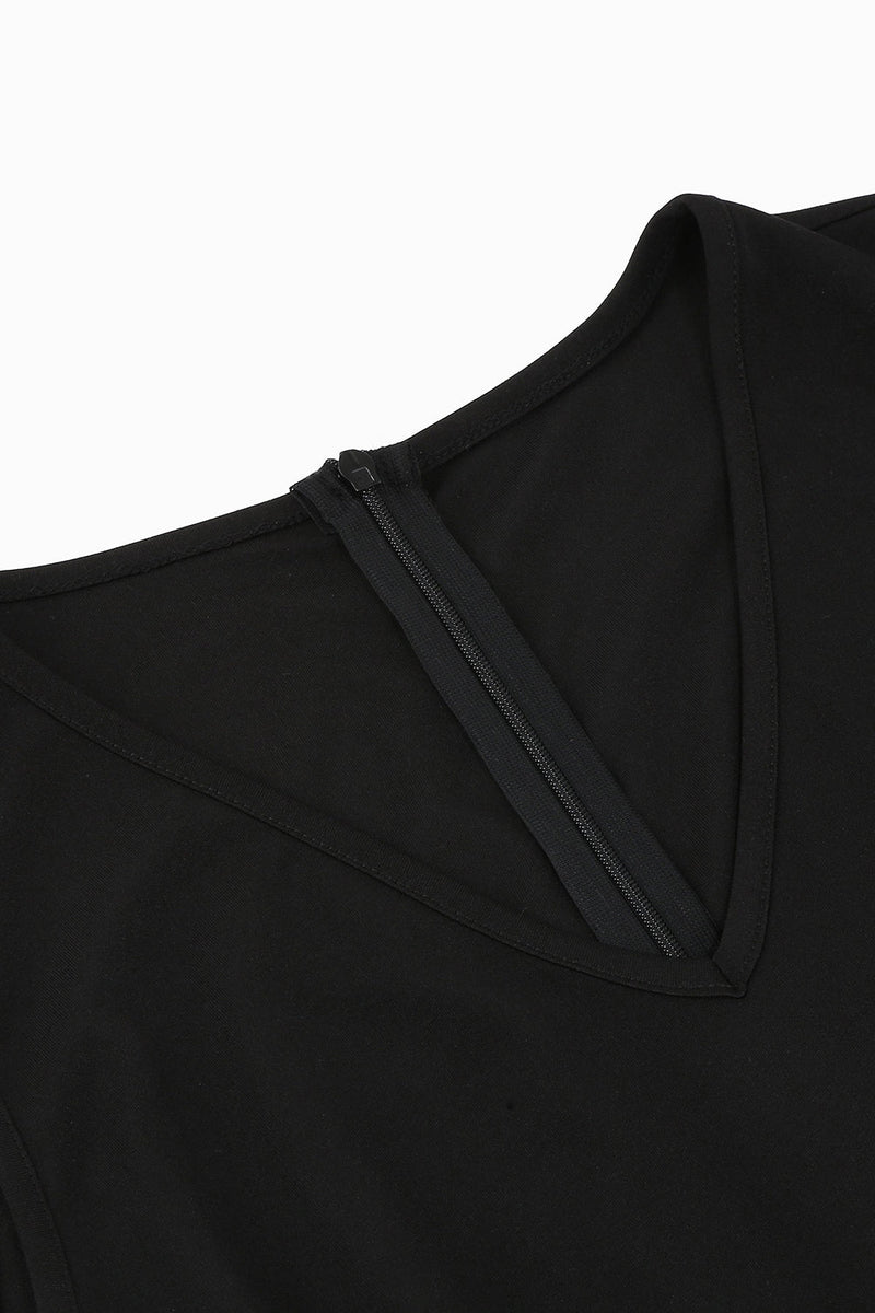 Laden Sie das Bild in den Galerie-Viewer, Schwarzes Vintage Kleid aus den 1950er Jahren mit Stickerei