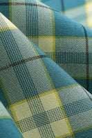 Laden Sie das Bild in den Galerie-Viewer, Juwelenausschnitt Green Grid Kleid aus den 1950er Jahren mit kurzen Ärmeln