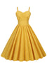 Laden Sie das Bild in den Galerie-Viewer, Hepburn Retro Hohe Taille Gelbes Kleid aus den 1950er Jahren