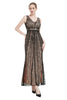 Laden Sie das Bild in den Galerie-Viewer, Pailletten V-Ausschnitt Midi 1920er Jahre Flapper Kleid