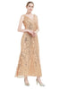 Laden Sie das Bild in den Galerie-Viewer, Pailletten V-Ausschnitt Midi 1920er Jahre Flapper Kleid