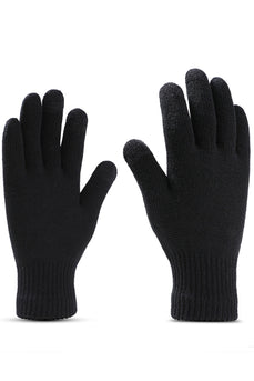 Schwarzer 3-teiliger Schal Handschuhe Mütze