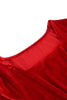 Laden Sie das Bild in den Galerie-Viewer, Rotes Samt Midi A-linie Vintage Kleid