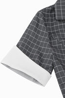 Laden Sie das Bild in den Galerie-Viewer, Grau kariertes Revers Ausschnitt Vintage Kleid