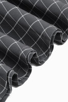 Laden Sie das Bild in den Galerie-Viewer, Grau kariertes Revers Ausschnitt Vintage Kleid