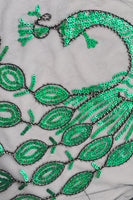 Laden Sie das Bild in den Galerie-Viewer, Schwarzer Paillettenpfau Cape aus den 1920er Jahren