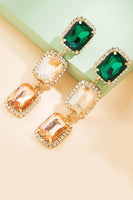 Laden Sie das Bild in den Galerie-Viewer, Grün Strass Party Ohrringe