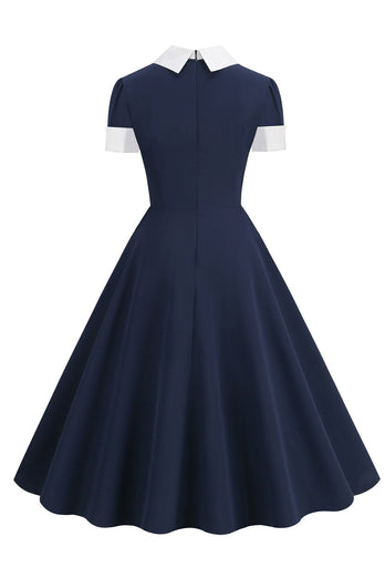 Jewel Marine1950er Jahre Kleid mit Bowknot