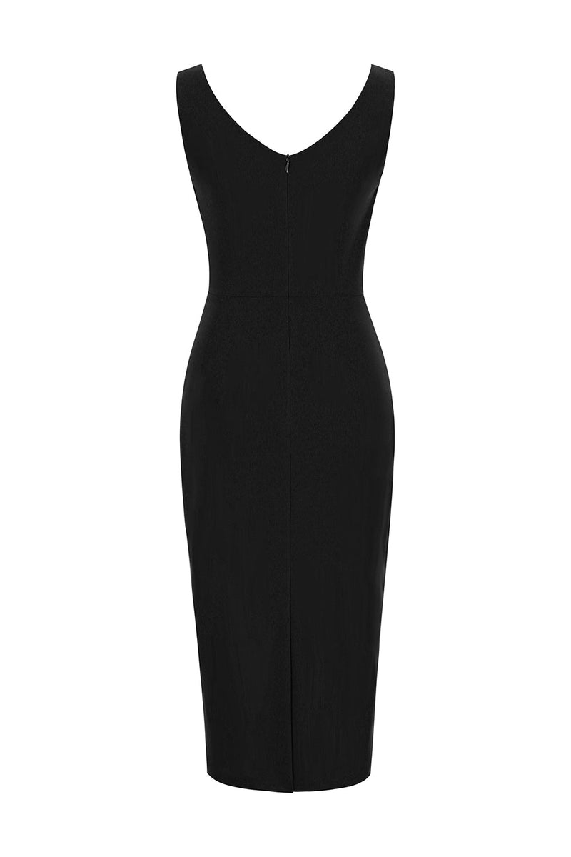 Laden Sie das Bild in den Galerie-Viewer, Schwarzes Bodycon 1960er Jahre Kleid