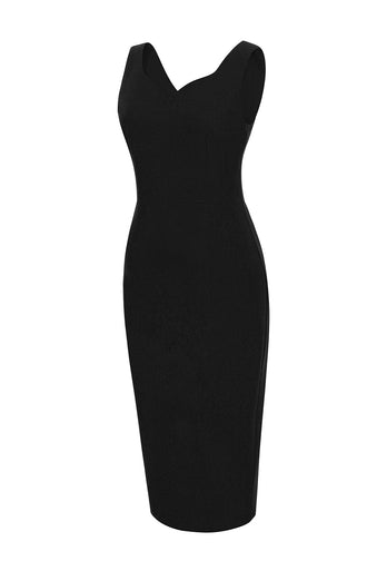 Schwarzes Bodycon 1960er Jahre Kleid