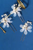 Laden Sie das Bild in den Galerie-Viewer, Perle Dreiteilige handgemachte Blume Braut Haarspange