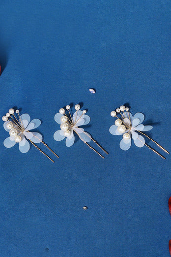 Perle Dreiteilige handgemachte Blume Braut Haarspange