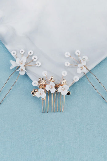 Vintage handgefertigte Perle Strass Set Braut Haar Anstecknadel
