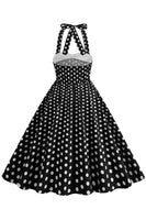 Laden Sie das Bild in den Galerie-Viewer, Rotes Neckholder Polka-Dots Rockabilly Kleid