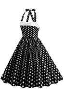 Laden Sie das Bild in den Galerie-Viewer, Rotes Neckholder Polka-Dots Rockabilly Kleid