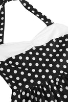 Laden Sie das Bild in den Galerie-Viewer, Rotes Neckholder Polka-Dots Rockabilly Kleid