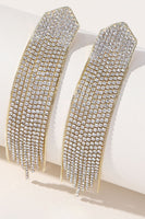 Laden Sie das Bild in den Galerie-Viewer, Goldene Strasssteine Lange Quastenohrringe