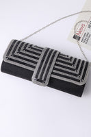 Laden Sie das Bild in den Galerie-Viewer, Funkelnde schwarze Strass Abendparty Handtasche