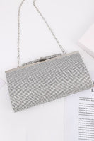 Laden Sie das Bild in den Galerie-Viewer, Silberne Strass Abend-Clutch