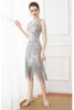 Laden Sie das Bild in den Galerie-Viewer, Fransen Glitzer ärmelloses Flapper Kleid