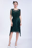Laden Sie das Bild in den Galerie-Viewer, Schwarzes Glitzer pailletten Flapper Kleid mit Fransen