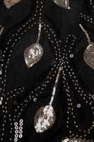 Laden Sie das Bild in den Galerie-Viewer, Schwarzes Eine Schulter Kleid aus den 1920er Jahren mit Fransen